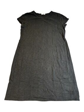 GAP Black T-Shirt Dress Size Medium Pocket Shift Mini Casual Cotton LBD
